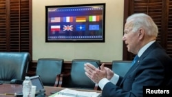 جو بایدن در تماس ویدیویی با رهبران اروپایی - ۲۴ ژانویه ۲۰۲۲