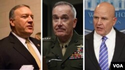 از راست مک مستر، دانفورد و پمپئو