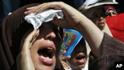 Egyptian students chant anti-government slogans during a protest organized by the Muslim Brotherhood (file photo)