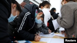 北京招聘会的现场。